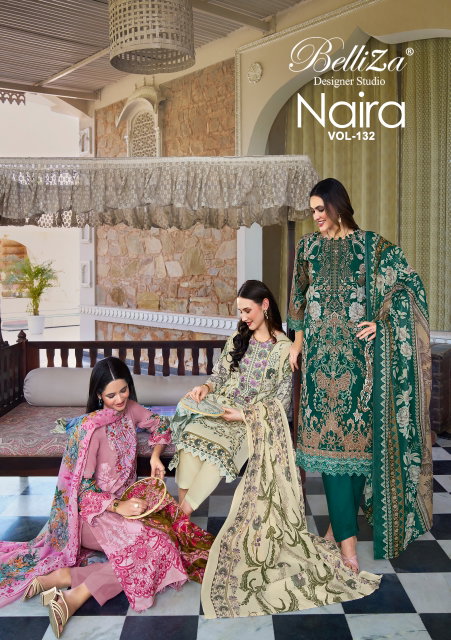 Naira Vol 132 By Belliza Cotton Ladies Dress Material Wholesale Market In Surat
